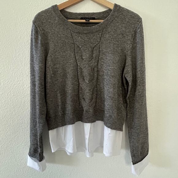 Laundry Women's Grey Layered Sweater Lagenlook Old Money Quiet Luxury Sz. Small - Picture 1 of 12